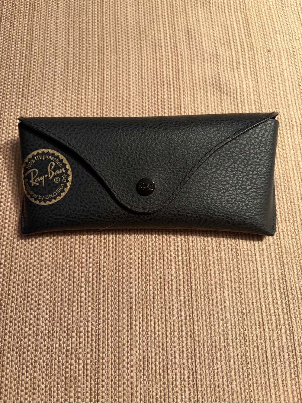 Ray-Ban Black Leatherette Sunglasses Pouch with Gold Logo